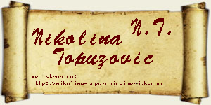 Nikolina Topuzović vizit kartica